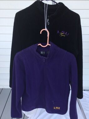 2 LSU Lightweight Jackets, One 3/4 Zip, One Full Zip, Both Medium